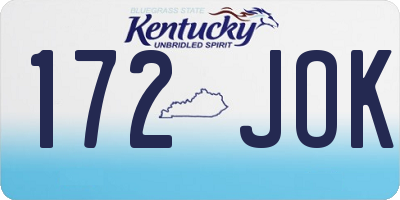 KY license plate 172JOK