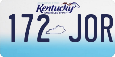 KY license plate 172JOR