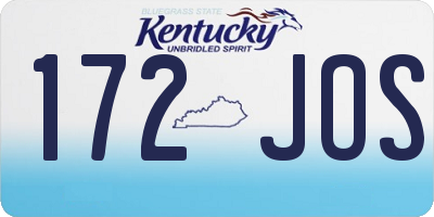 KY license plate 172JOS