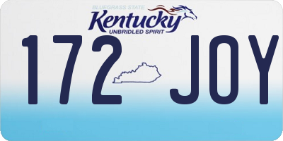 KY license plate 172JOY