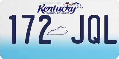 KY license plate 172JQL