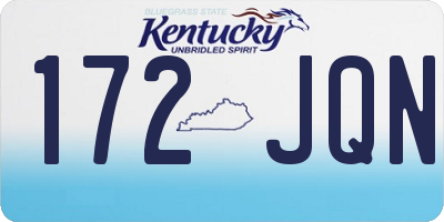KY license plate 172JQN
