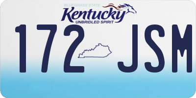 KY license plate 172JSM