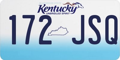 KY license plate 172JSQ