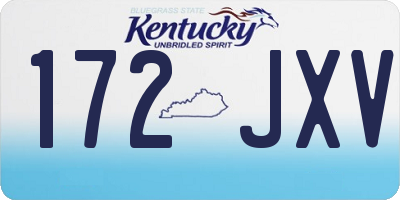 KY license plate 172JXV