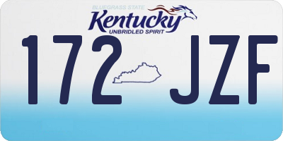 KY license plate 172JZF