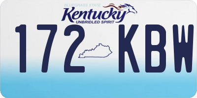KY license plate 172KBW