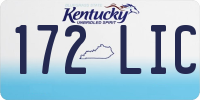 KY license plate 172LIC