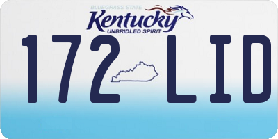 KY license plate 172LID