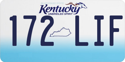 KY license plate 172LIF