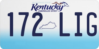 KY license plate 172LIG