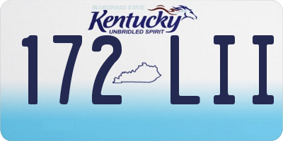 KY license plate 172LII