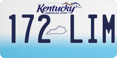 KY license plate 172LIM