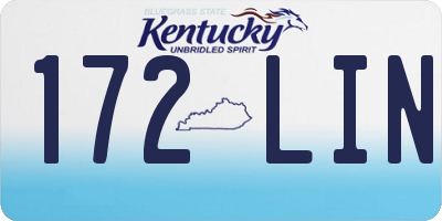 KY license plate 172LIN