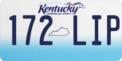 KY license plate 172LIP