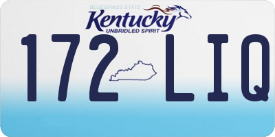 KY license plate 172LIQ