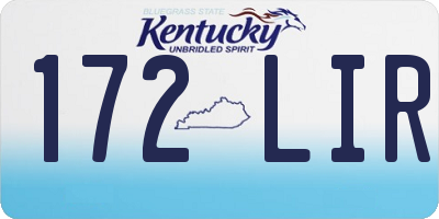 KY license plate 172LIR