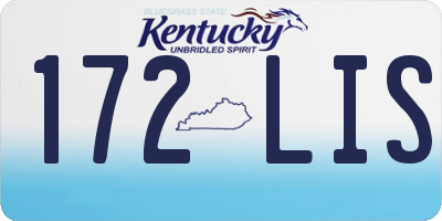 KY license plate 172LIS
