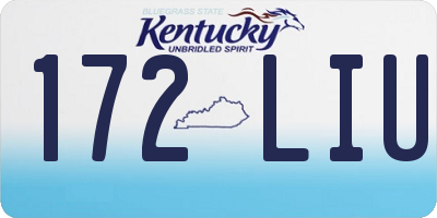 KY license plate 172LIU