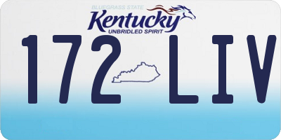 KY license plate 172LIV