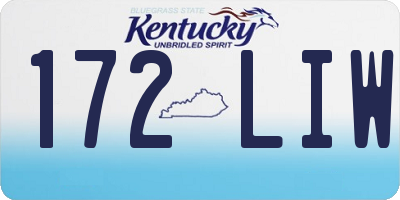 KY license plate 172LIW