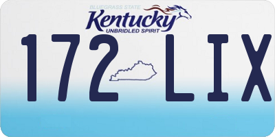 KY license plate 172LIX