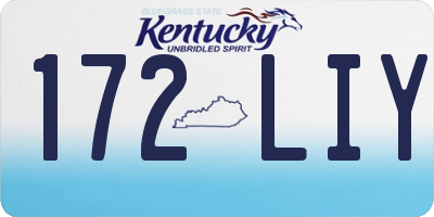 KY license plate 172LIY