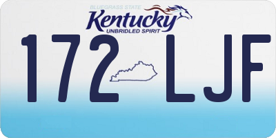 KY license plate 172LJF
