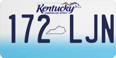 KY license plate 172LJN