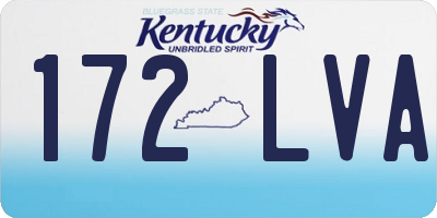 KY license plate 172LVA