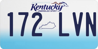 KY license plate 172LVN