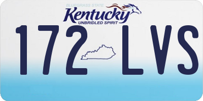 KY license plate 172LVS