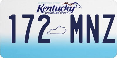 KY license plate 172MNZ