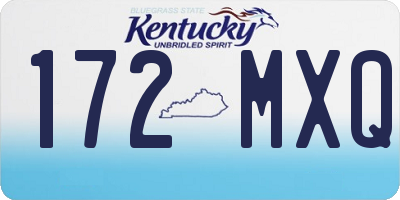 KY license plate 172MXQ