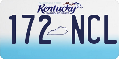 KY license plate 172NCL