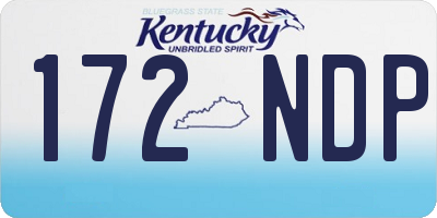 KY license plate 172NDP