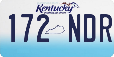 KY license plate 172NDR