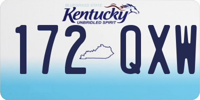 KY license plate 172QXW