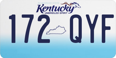 KY license plate 172QYF