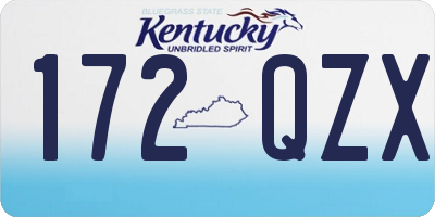 KY license plate 172QZX