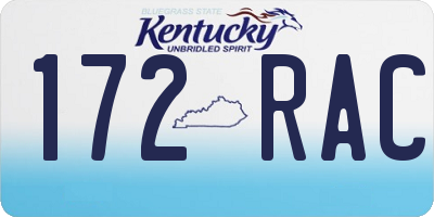 KY license plate 172RAC