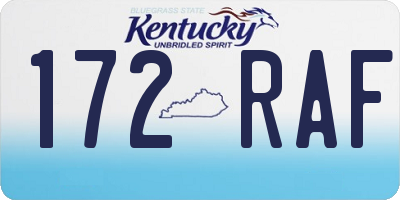 KY license plate 172RAF