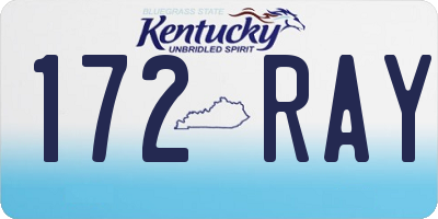 KY license plate 172RAY