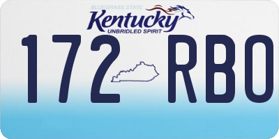 KY license plate 172RBO