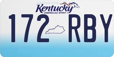 KY license plate 172RBY