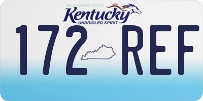 KY license plate 172REF