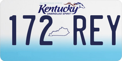 KY license plate 172REY