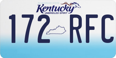 KY license plate 172RFC