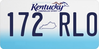 KY license plate 172RLO