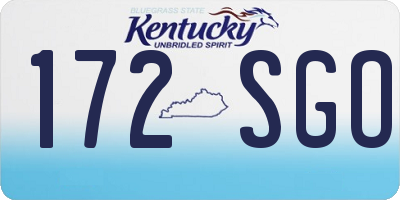 KY license plate 172SGO